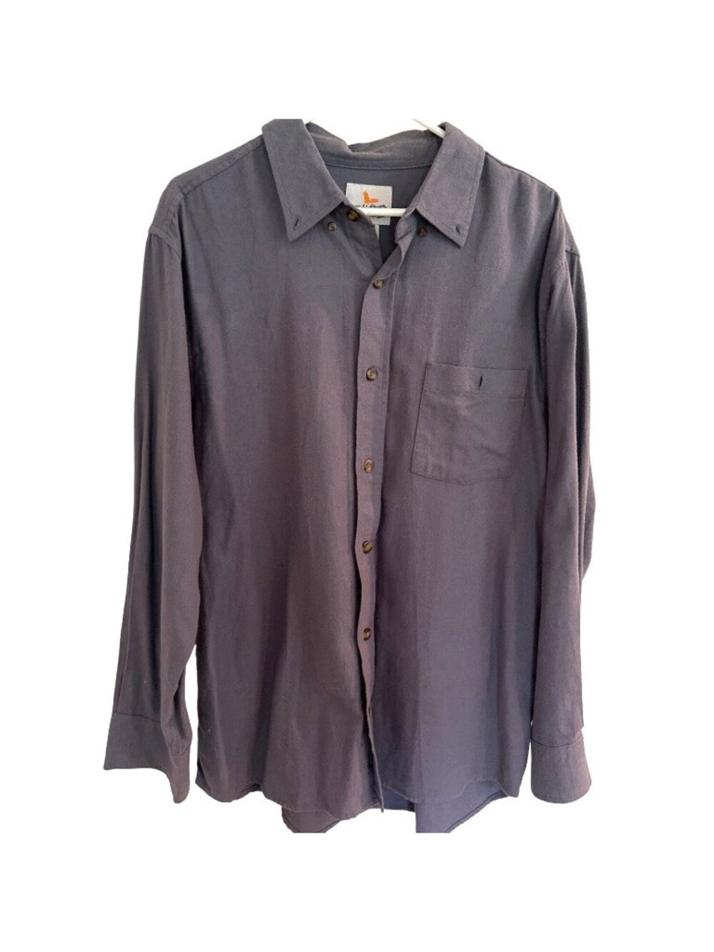Field and Stream mens grey flannel button shirt size L Hiking Cabin Outdoor